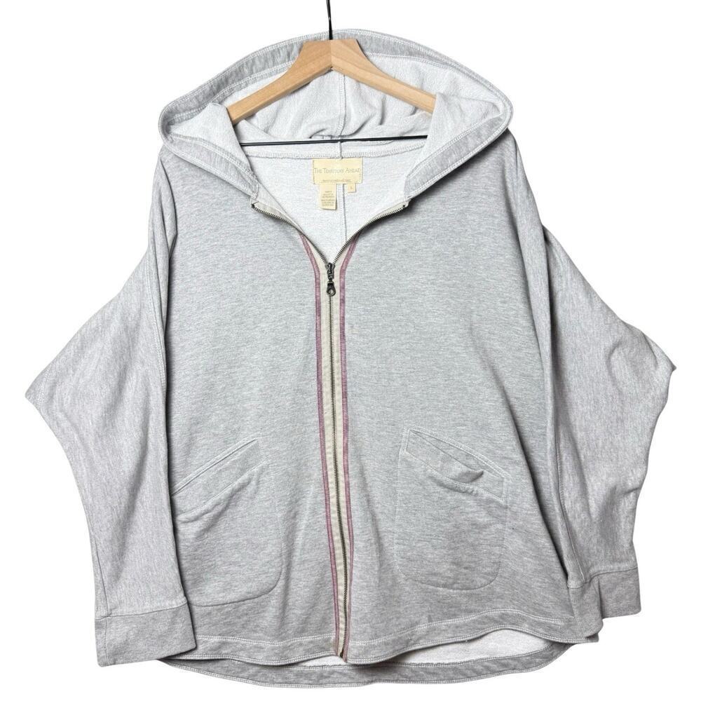 The Territory Ahead Womens Gray Hoodie Full Zip Jacket Cotton Blend Size L
